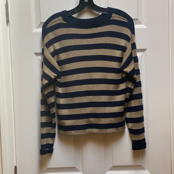 Blue and Gold Stripe Sweater. - Picture 4 of 5